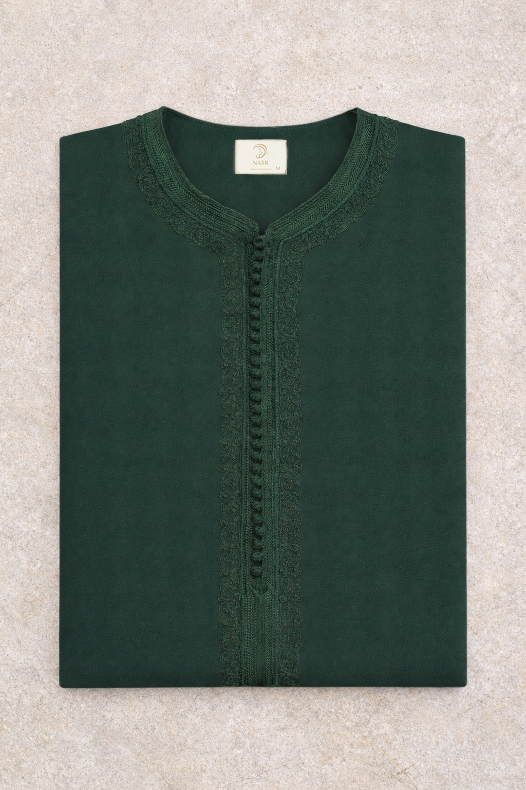 Traditionele Donkergroene heren qamis uit de Shamaly Assembly-collectie