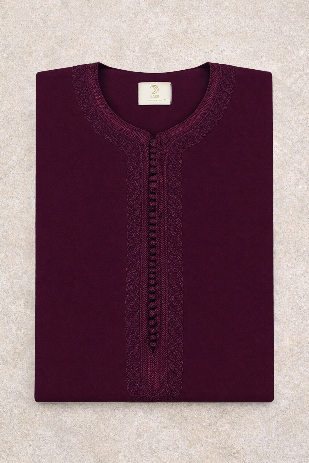 Traditionele Donkerrode heren qamis uit de Shamaly Assembly-collectie