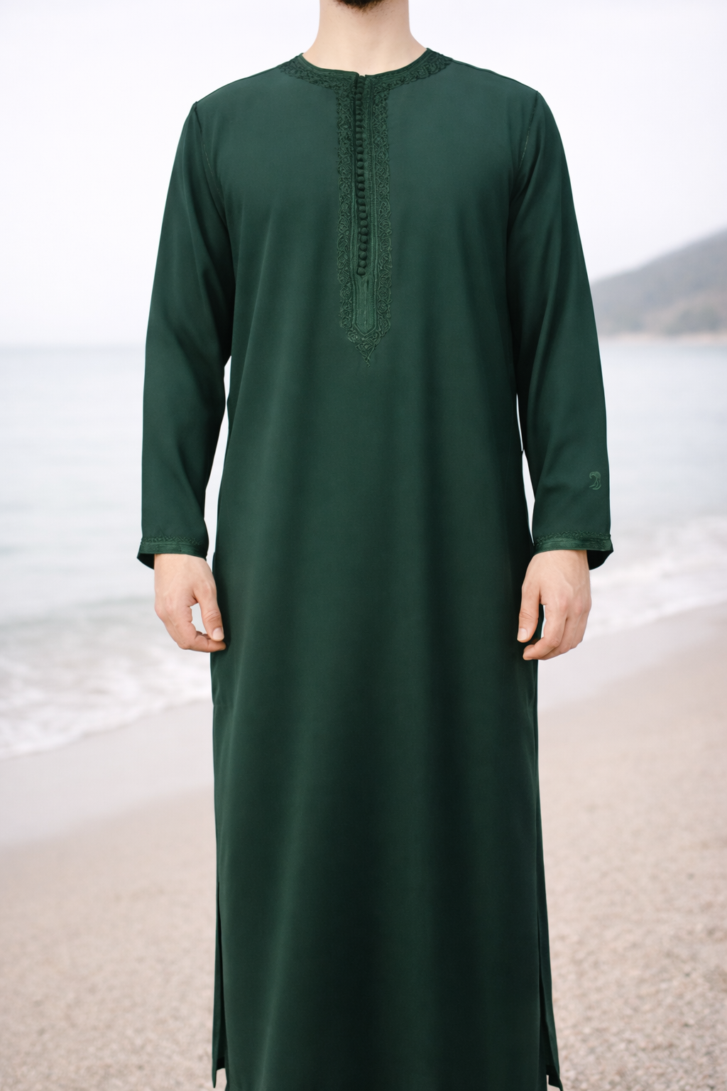 Traditionele Donkergroene heren qamis uit de Shamaly Assembly-collectie